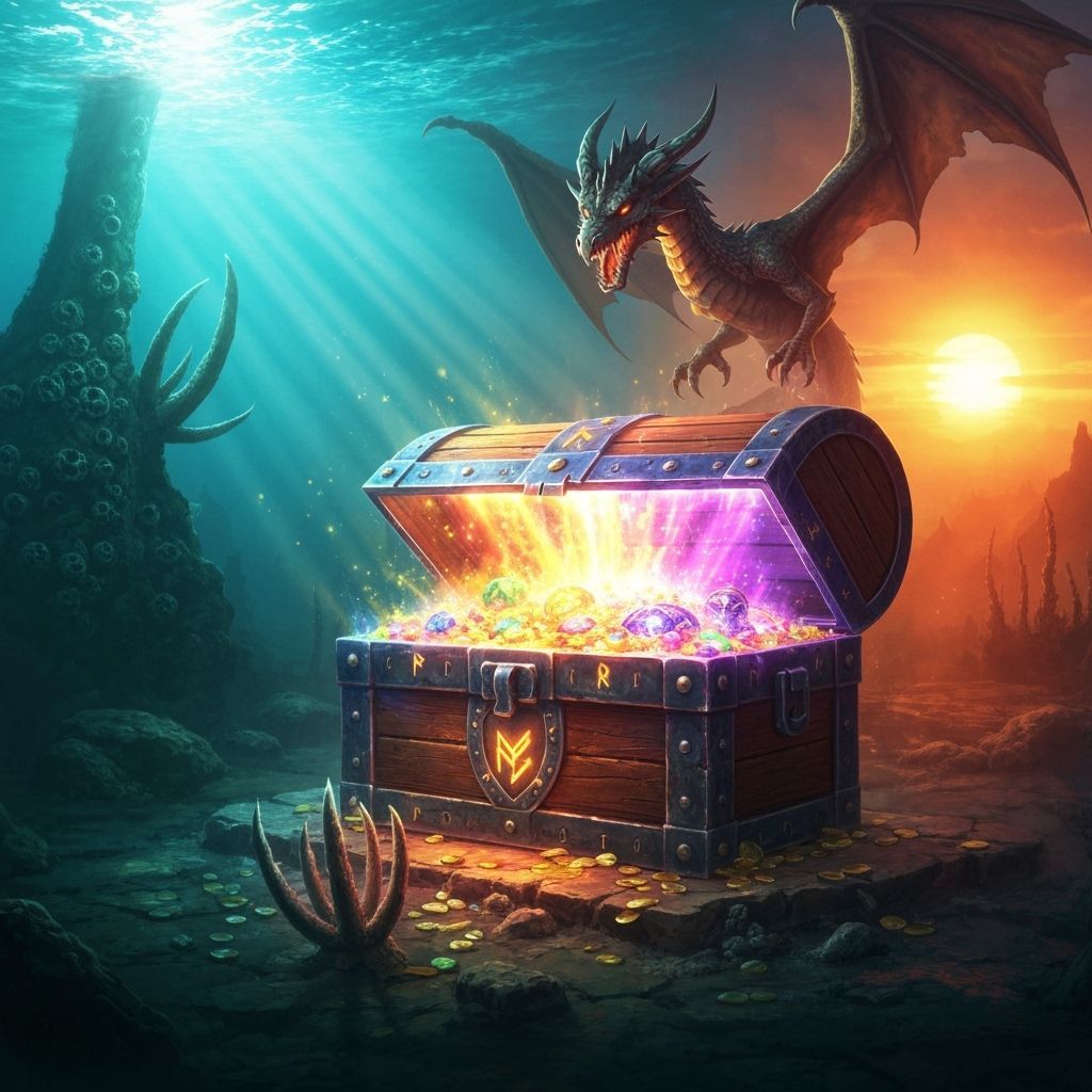 Mystical Treasure Chest in High Fantasy Style