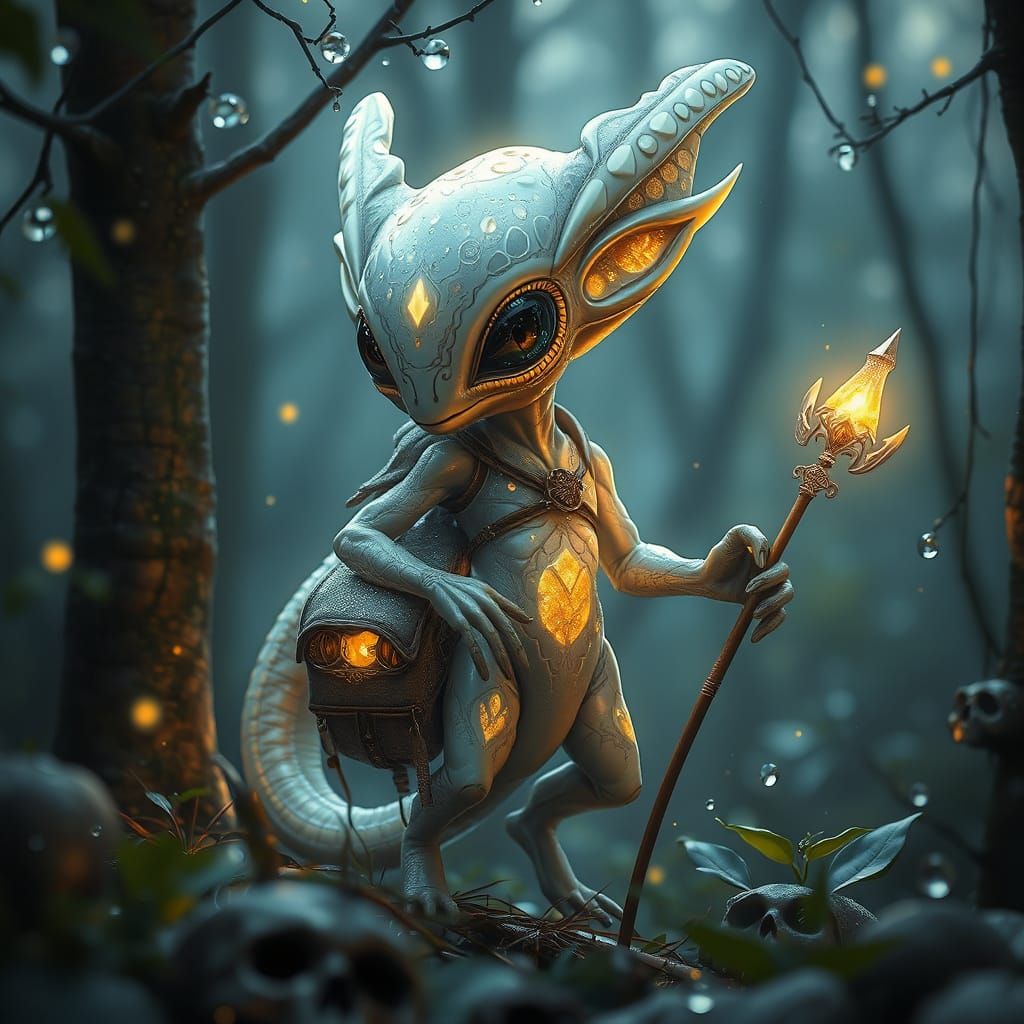 Ethereal Quantum Being in Cosmic Art