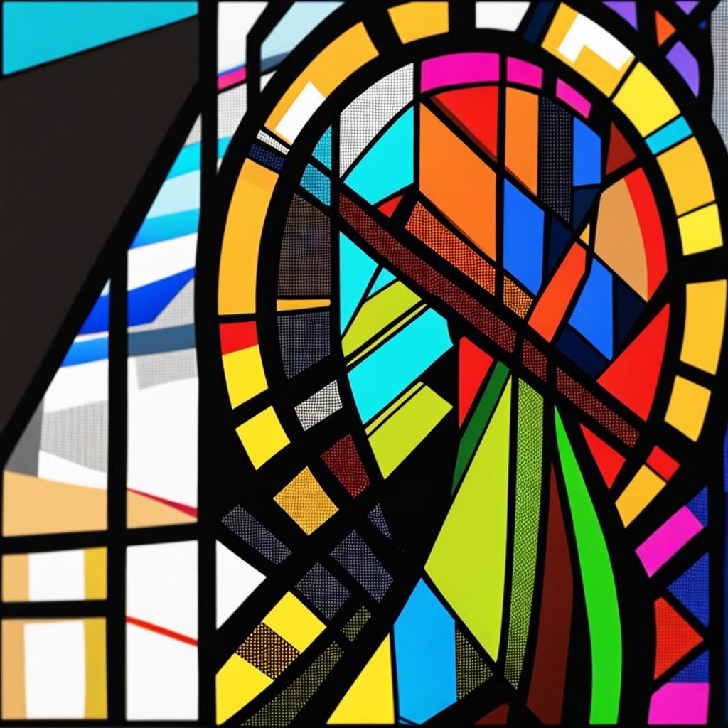 Vibrant Abstract Grid in Complementary Colors