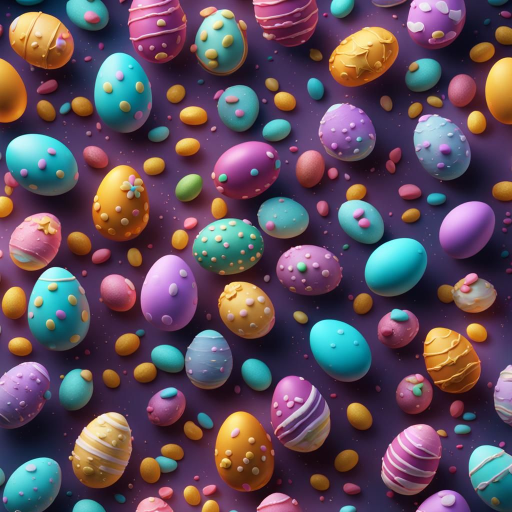 Fantastical Easter Candy Concept Art in Deep Color
