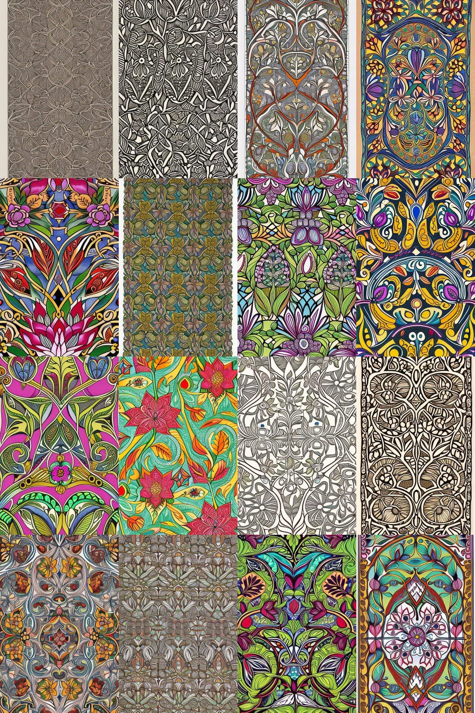 Ornate Gaelic Folk Art in Mixed Media