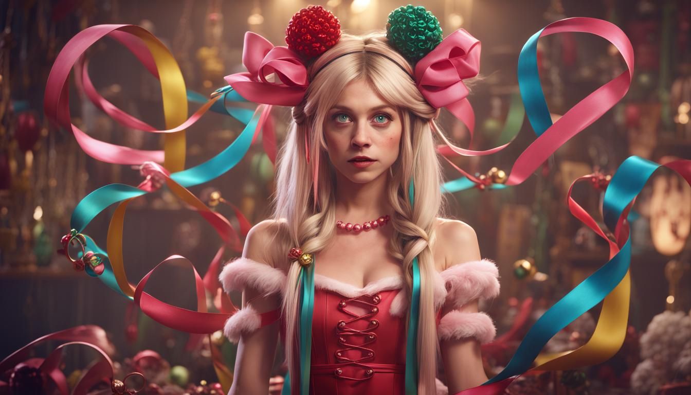 Cindy Lou Who Hairstyle with Ribbons and Bows