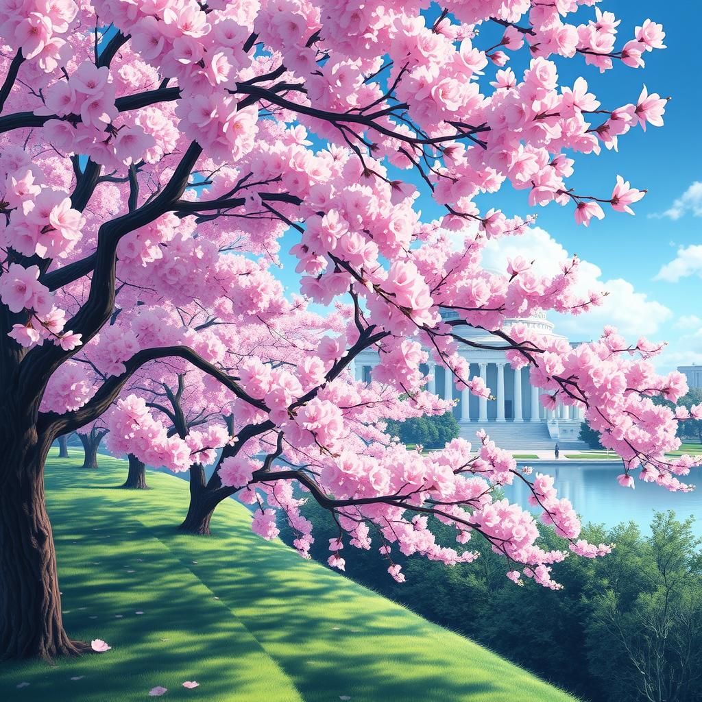 Cherry Blossoms in DC: Studio Ghibli Anime Visual