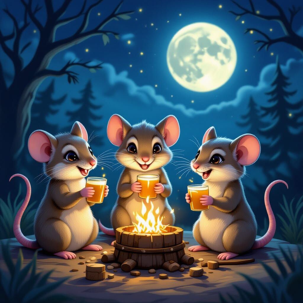 Moonlit Moonshine: Mice and Meerkats' Macabre Mystery