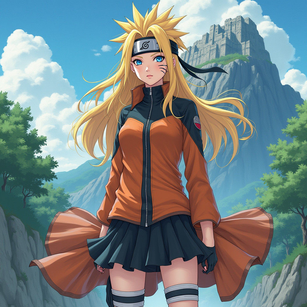 Female Ninja Inspired by Naruto in Konoha Village