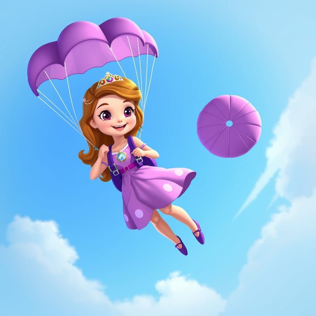 Princess Sofia Skydiving in Disney Style