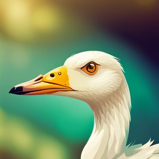 Cute Goose Vector Art in Retro Isometric Style