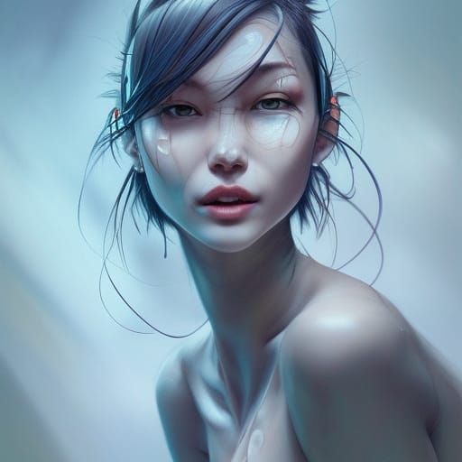 Science Punk Scientist in Laboratory with Expressive Eyes