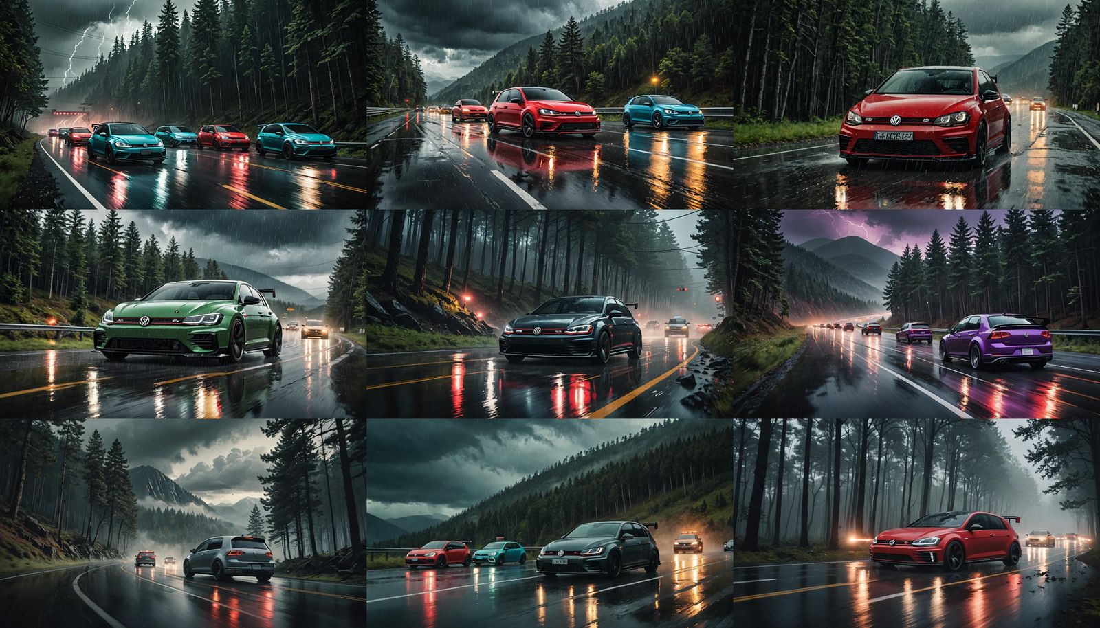 Future Volkswagen GTI Races in Stormy Landscape