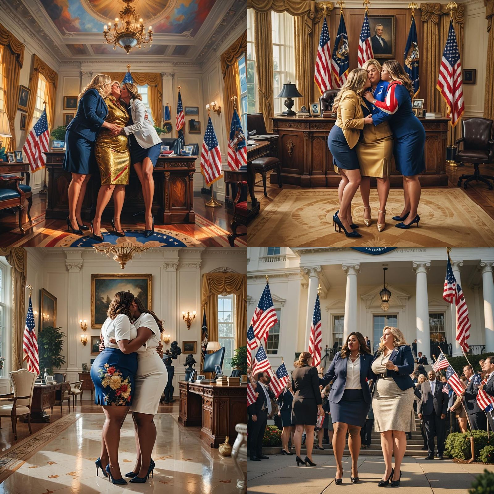 Plus-Size Women Embrace: Detailed Digital Painting