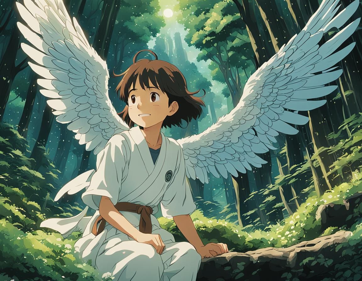 Smiling Angel in Anime Style