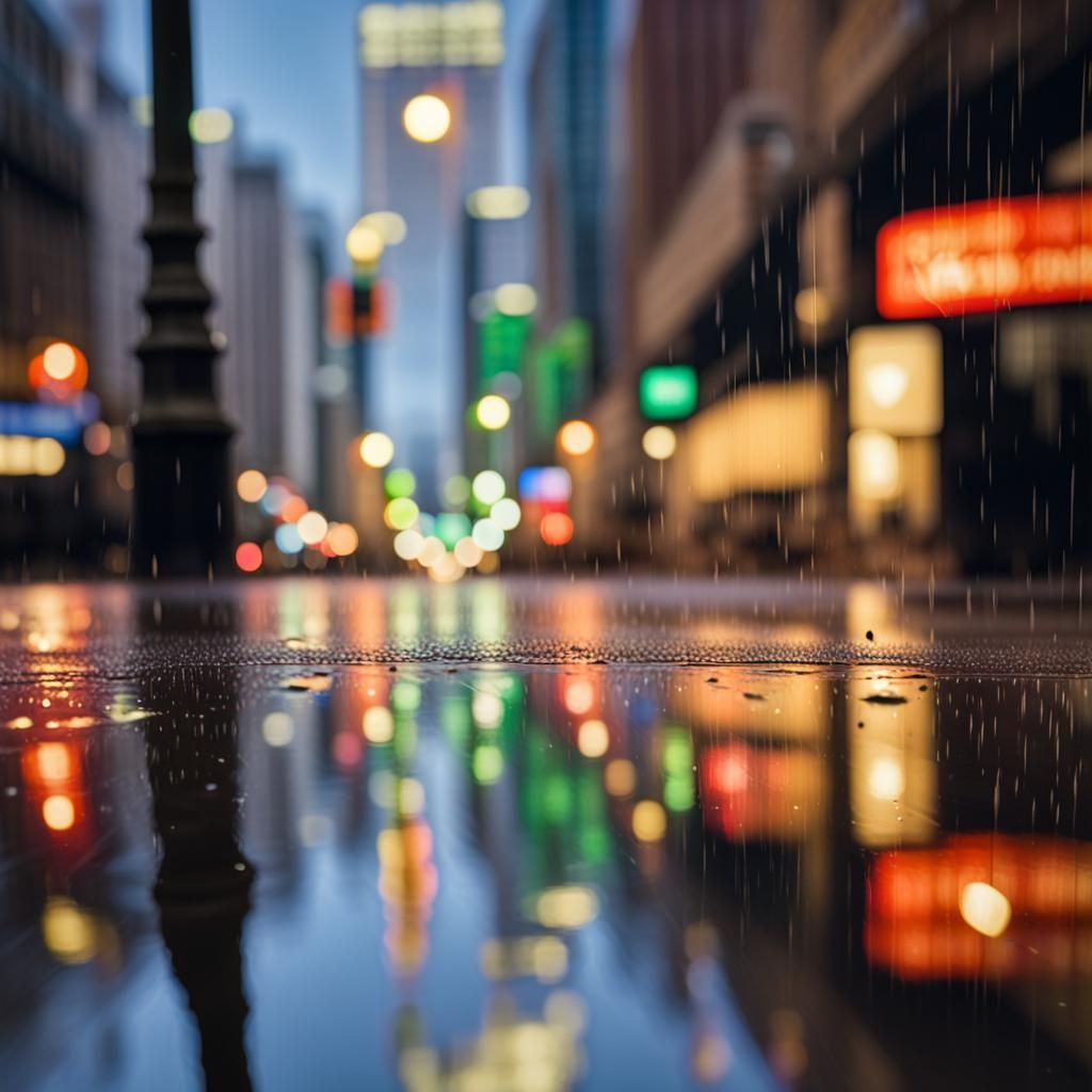 Parallel World Reflected in a Rain Puddle