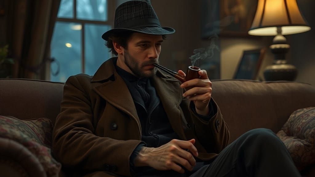 Sherlock Holmes in Deep Thought by Night