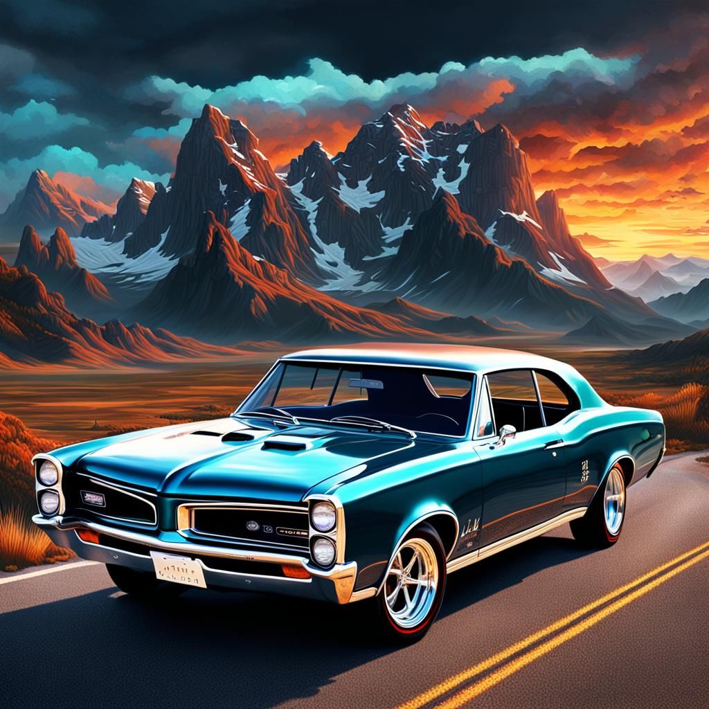 Custom 1966 Pontiac GTO as Digital Painting