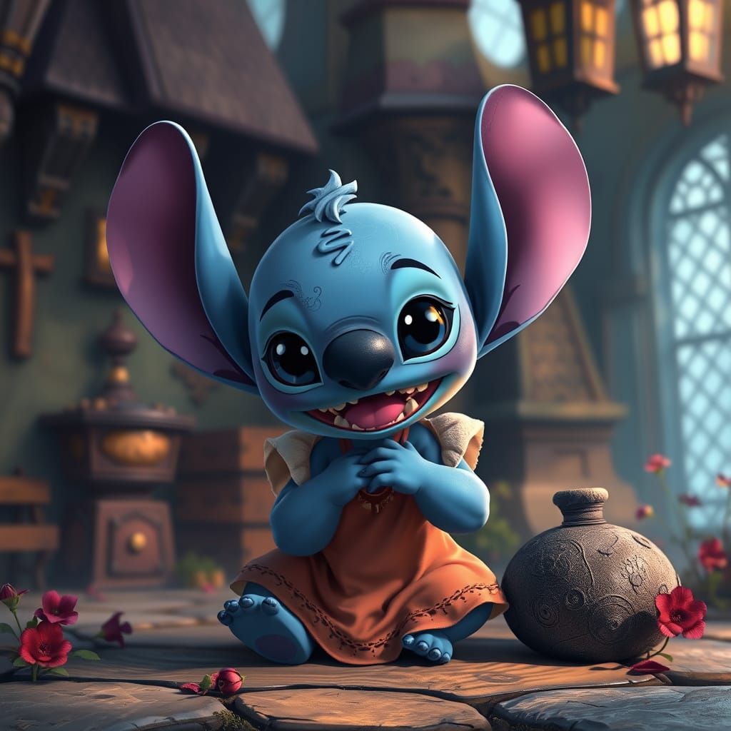 Adorable Alien Girl Plays in Gothic Disney Fantasy