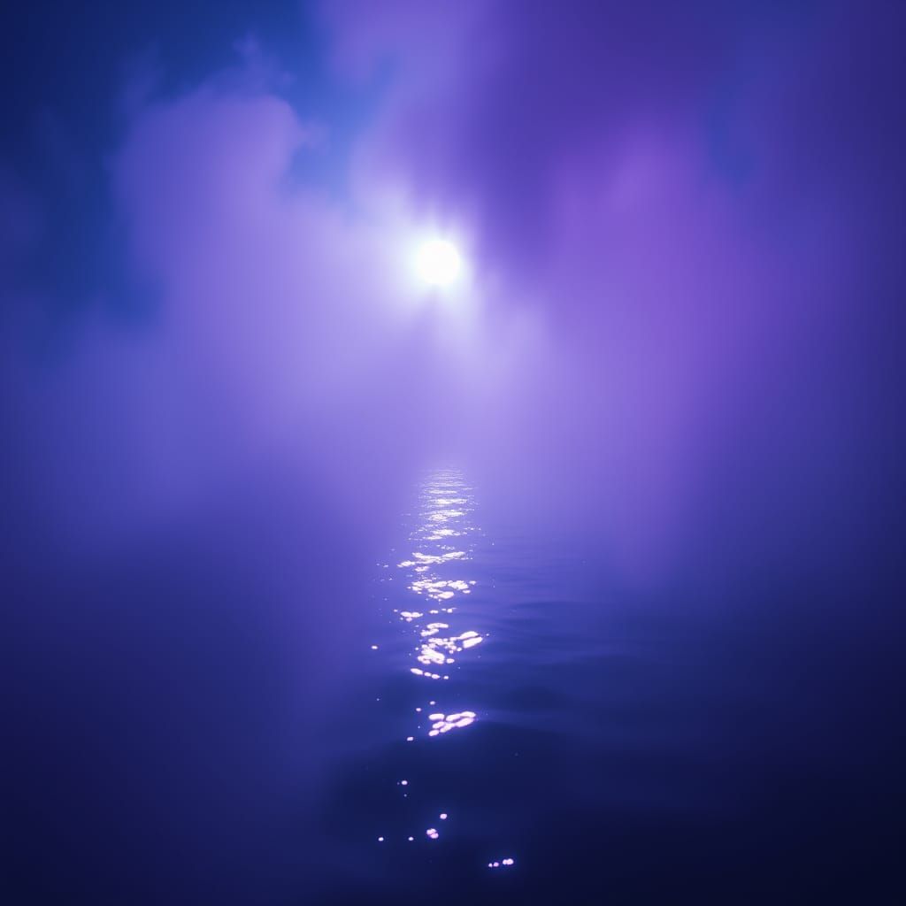 Ethereal Waters: Fractured Light in a Surreal Landscape