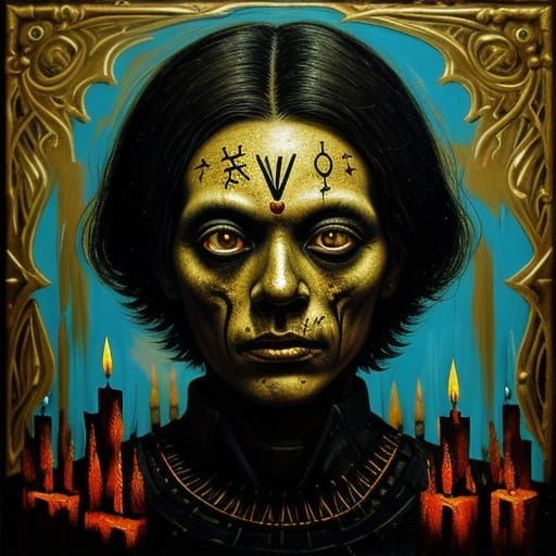 Surreal Portrait in Zombie Zhou Style