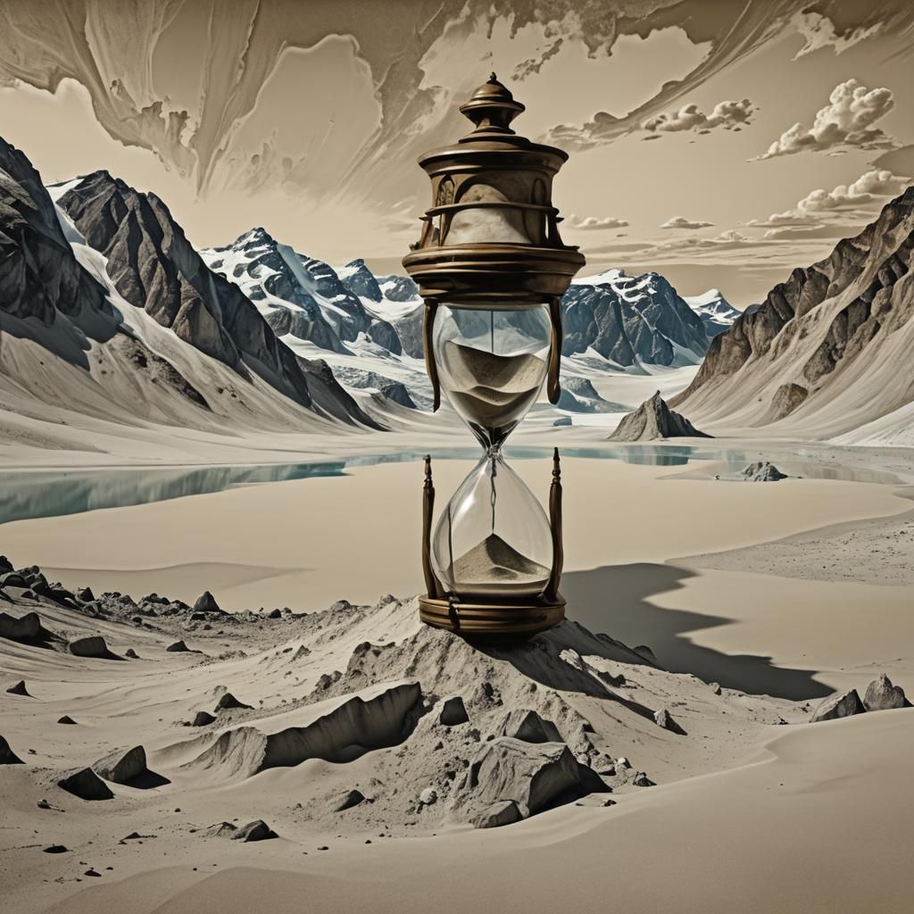 Surreal Hourglass Shadow Over Glacier Bay Mural