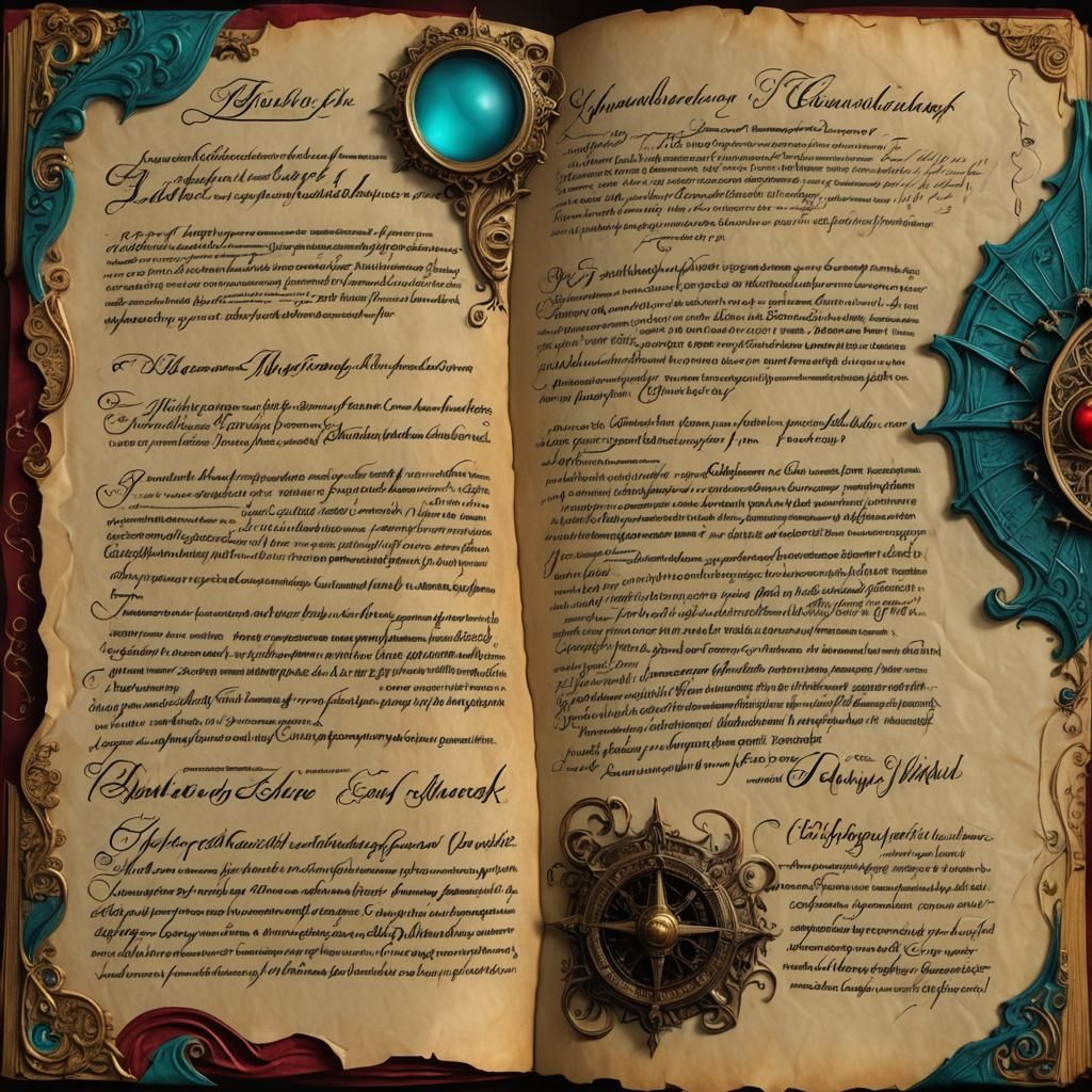 Vintage Parchment Pages with Antique Cursive Text