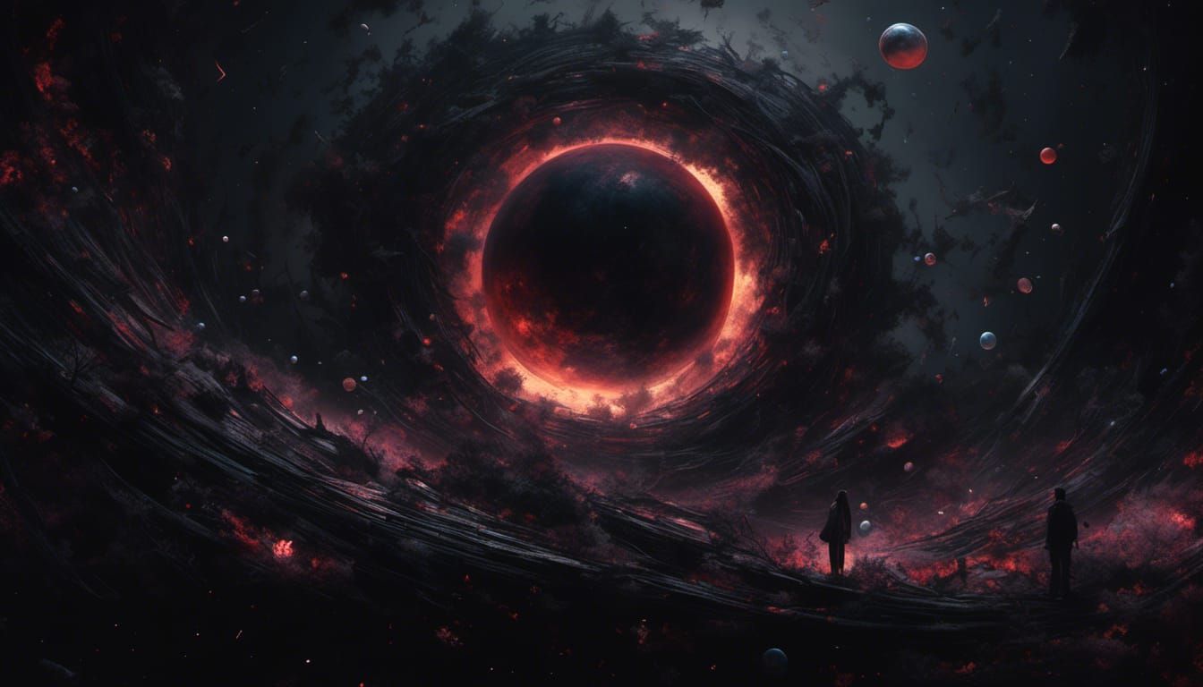 Mysterious Black Hole in Spiritual Symbolism Style