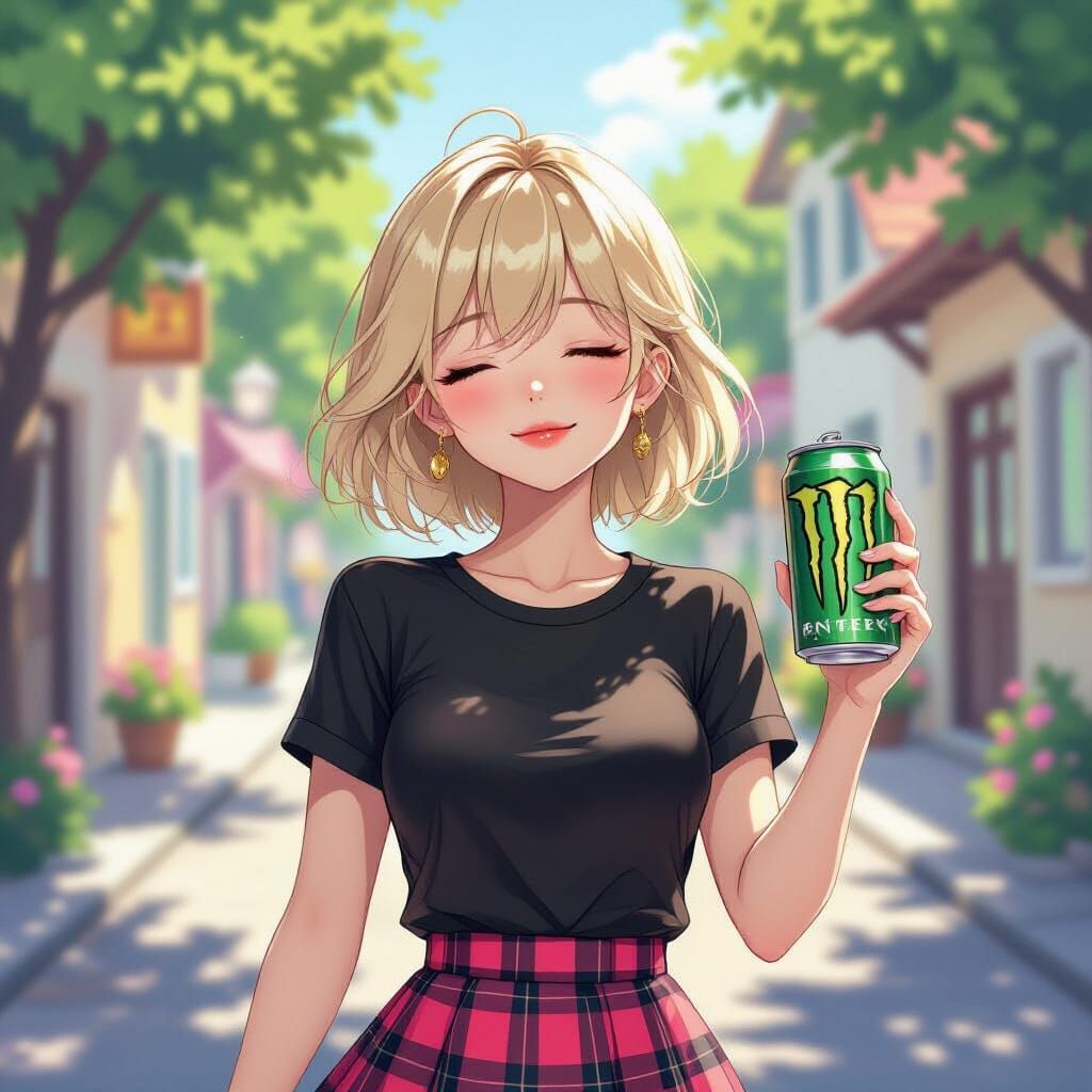 Mystical Anime Girl Sleeps in Sunny Village