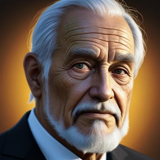 Hyperrealistic Portrait of Weathered Old Man in Sfumato Styl...