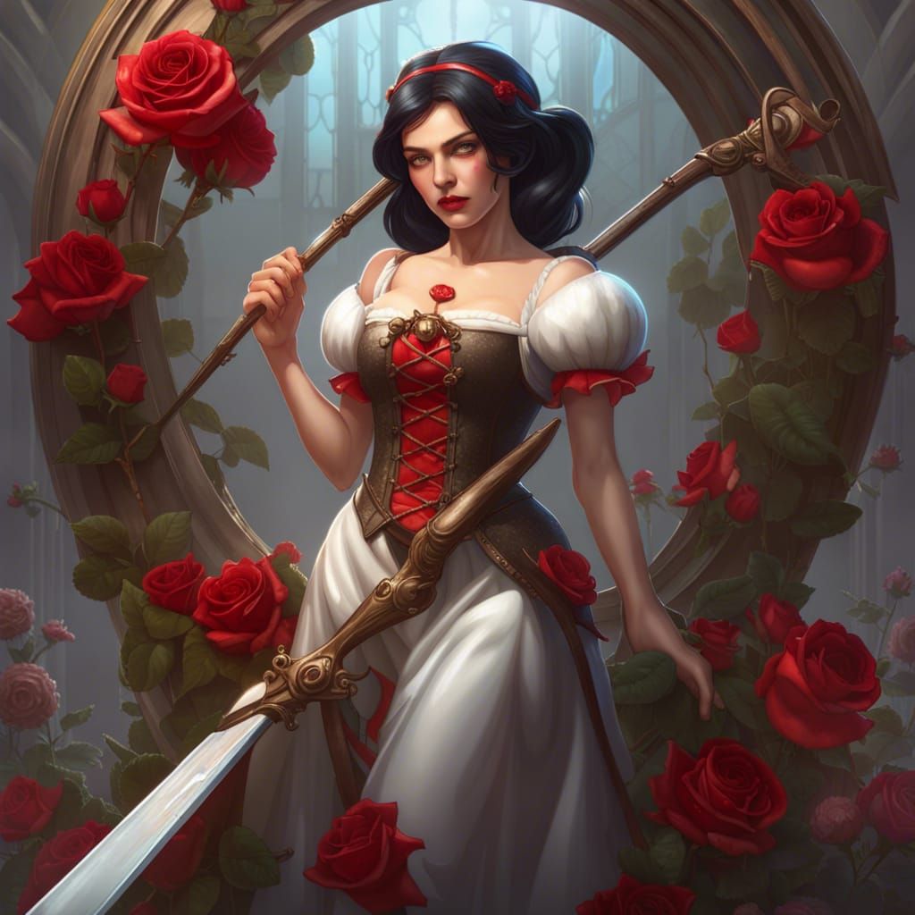 Steampunk Snow White with Scythe Portrait