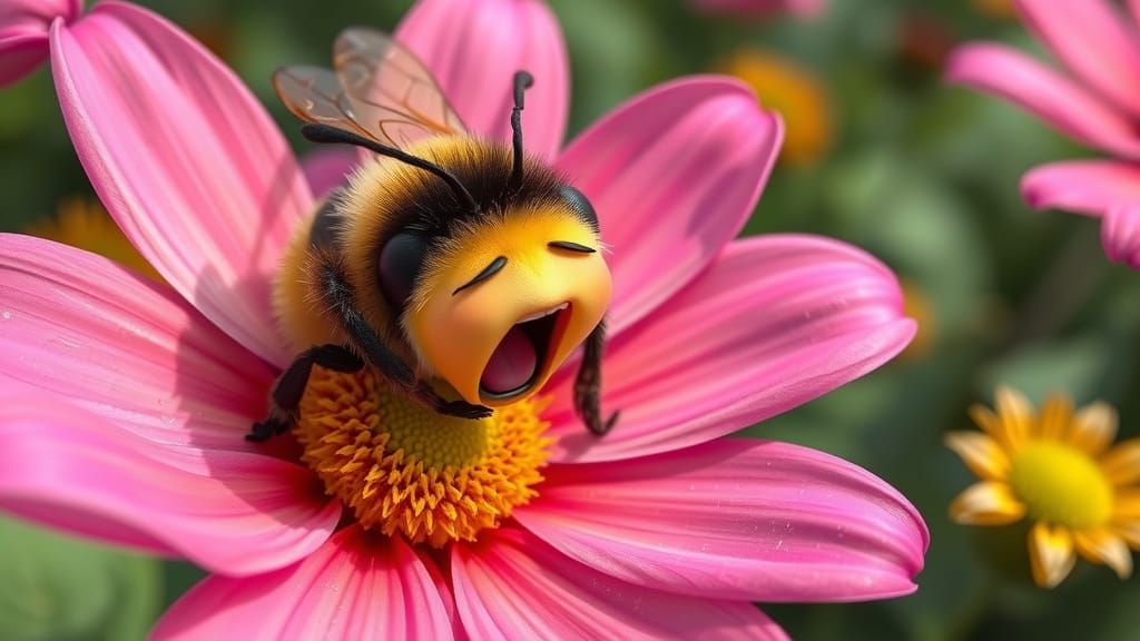 Sleepy Bumblebee Yawning, Aardman Animation Style