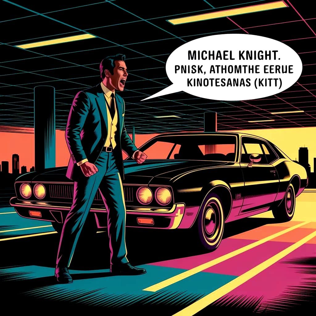 Knight Rider's Michael Knight Shouts to KITT in Retro-Futuri...