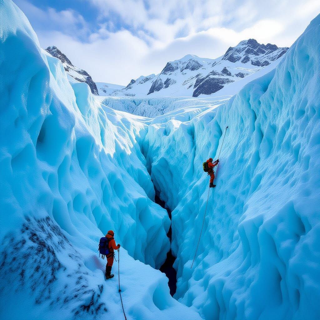 Athabasca Glacier's Blue Ice Landscape