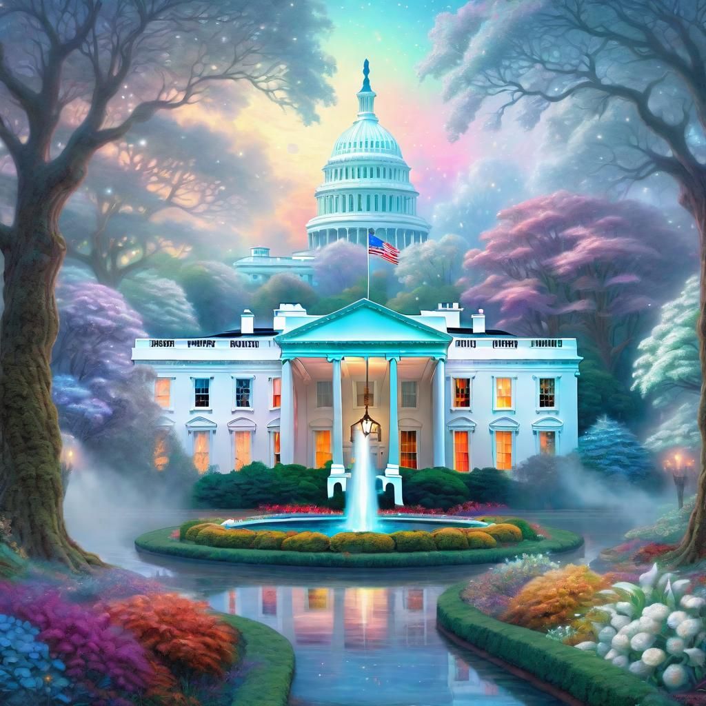 Ethereal Fantasy White House Illustration