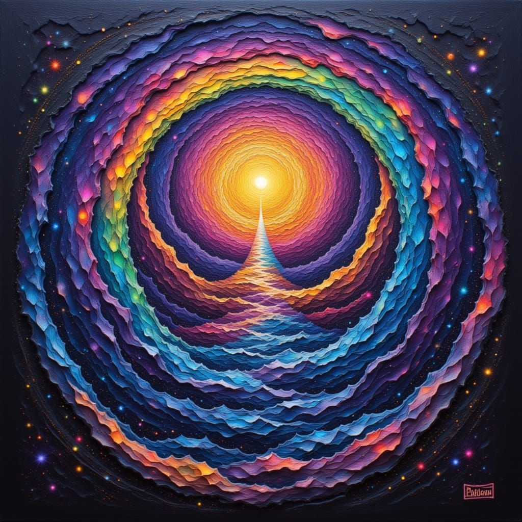 Opal Light and Rainbow Shadows Astral Cosmic Illustration