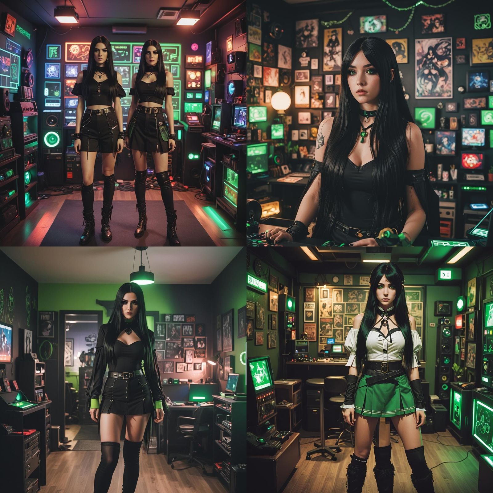 Anime Cosplayer Girl in Gaming Room