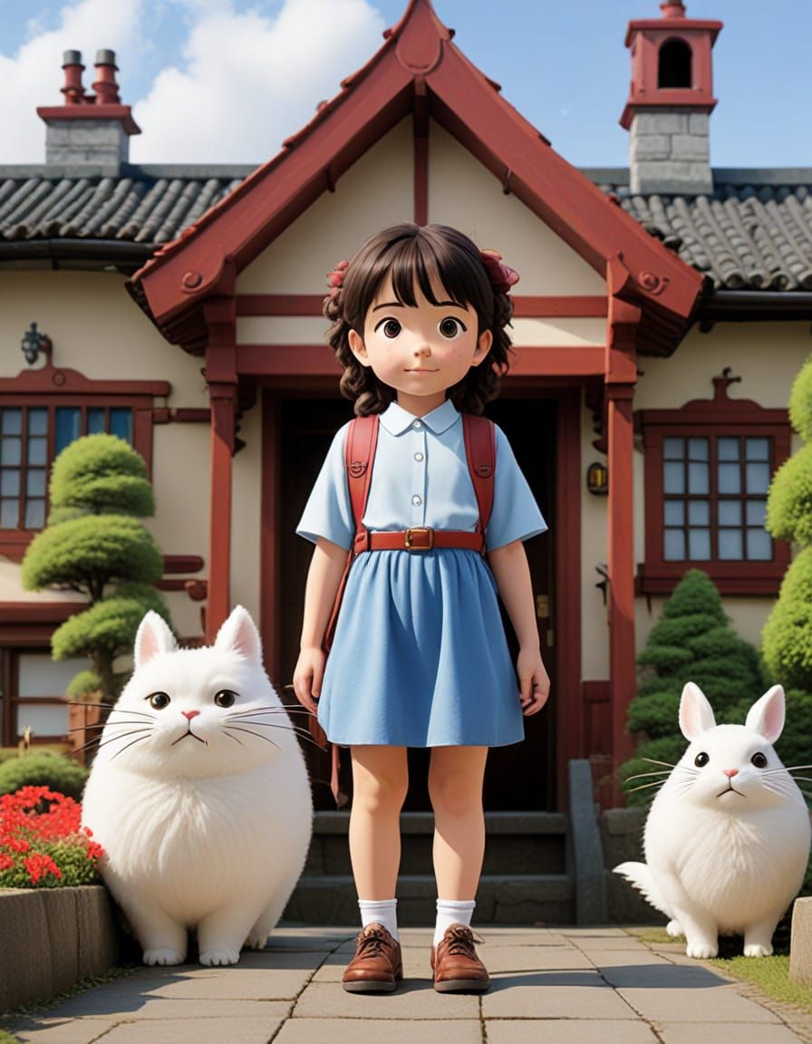 Whimsical Studio Ghibli-Inspired Illustration