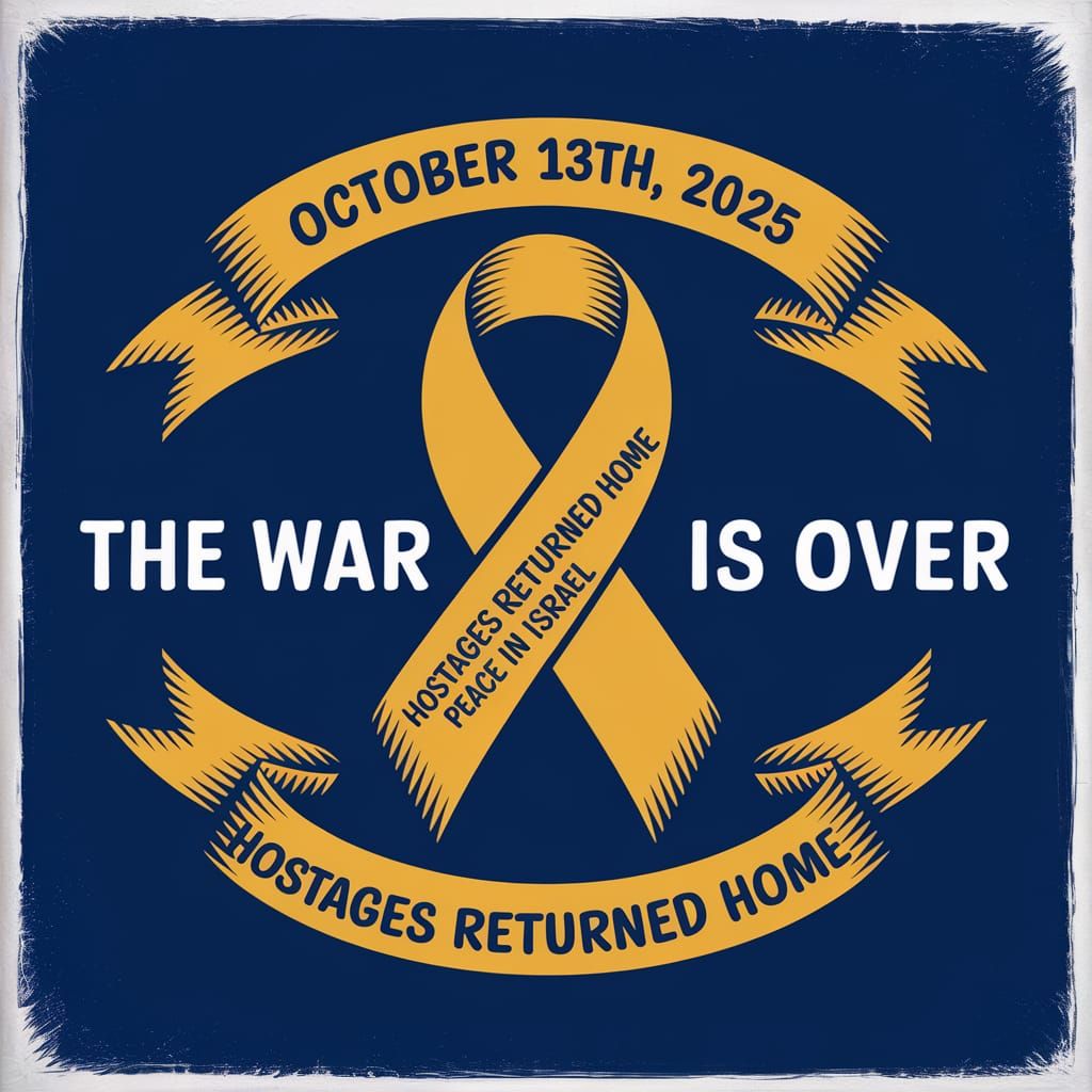 Israeli Hostage Support Banner With Peace Message