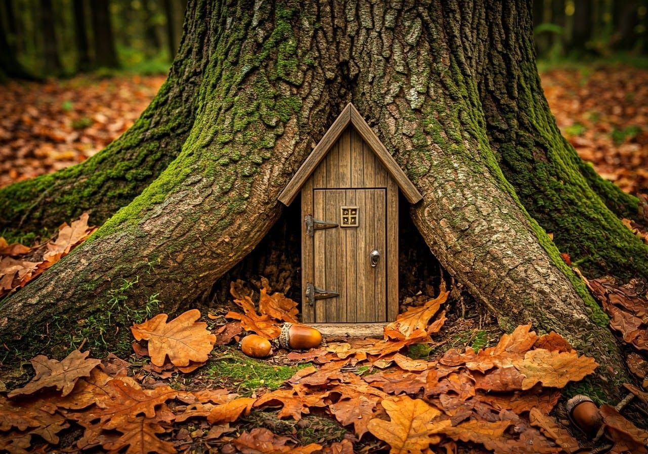 Miniature Doorway in Old Oak Tree Roots