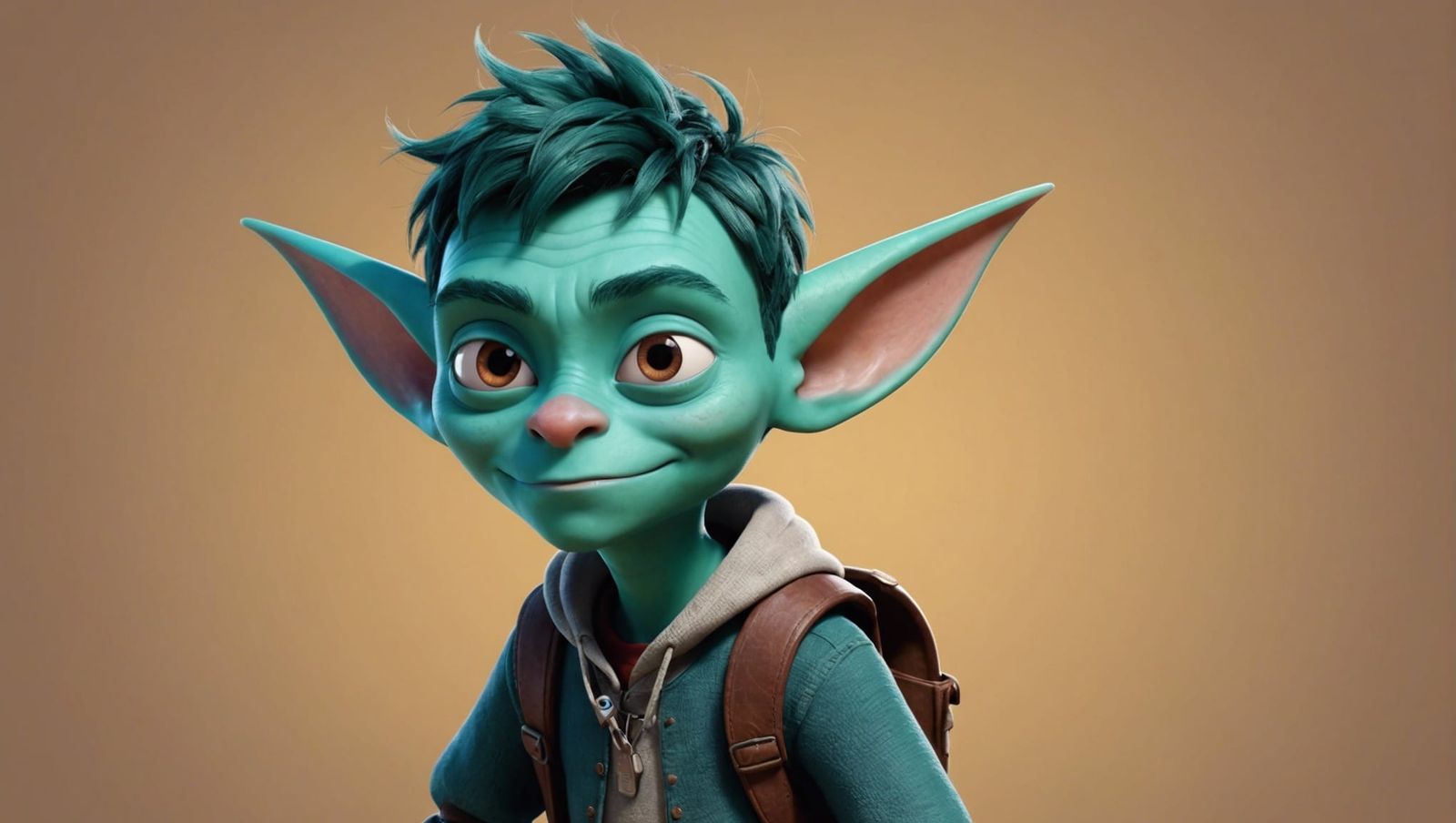 Teenage Goblin Boy in Pixar-Style 3D Rendering