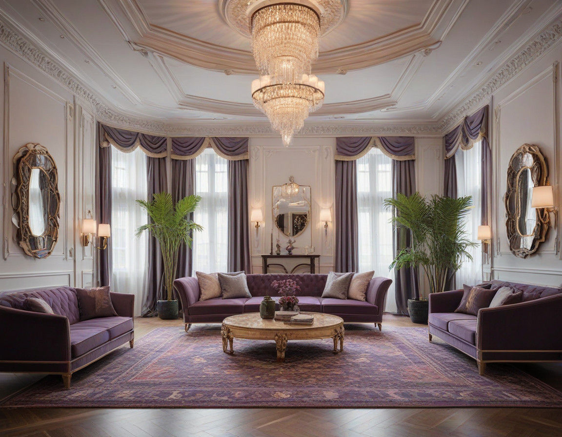 Wisteria Opulence in Art Deco Luxury Living Room