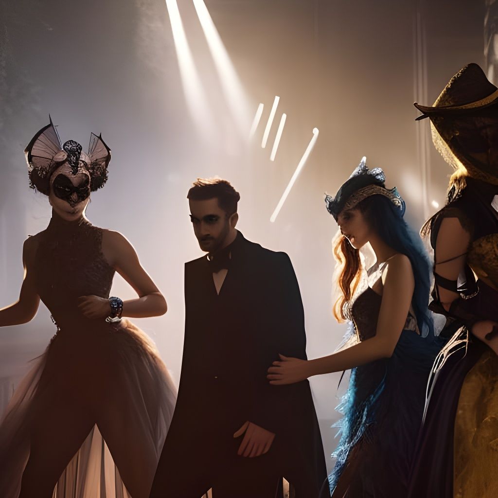 Haunted Masquerade Ball: Spooky Digital Art