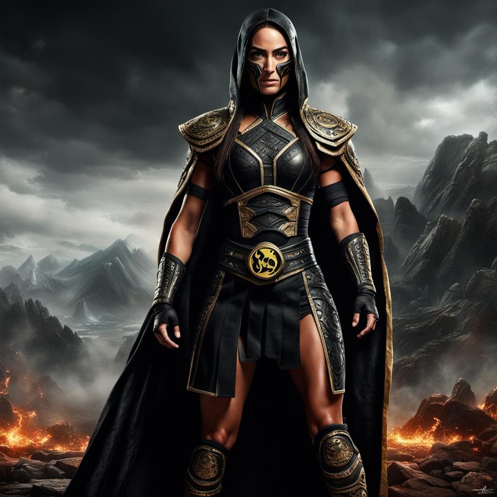 Wrestler as Mortal Kombat Character in Digital Painting