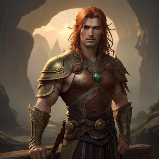 High Elf Warrior in Misty Bathhouse: Fantasy Art