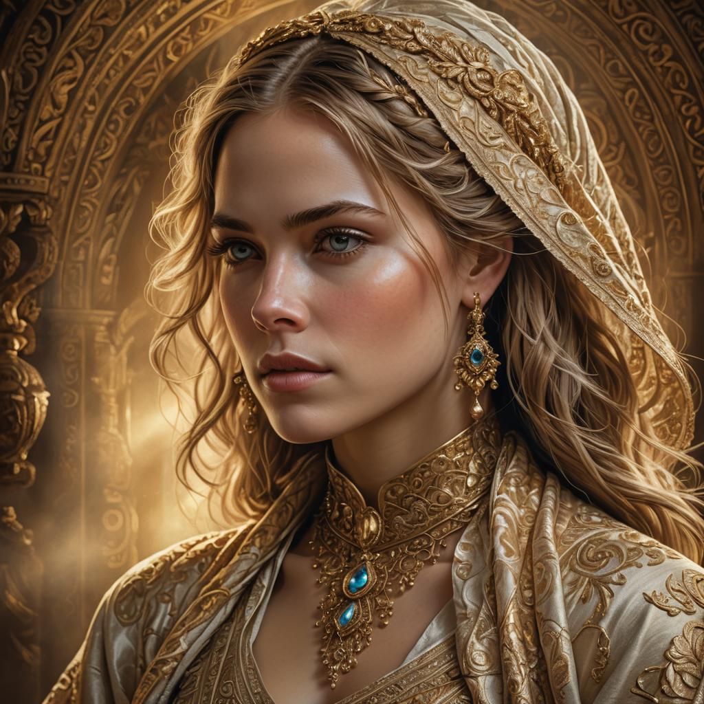 Elegant Woman Portrait in Digital Art Style