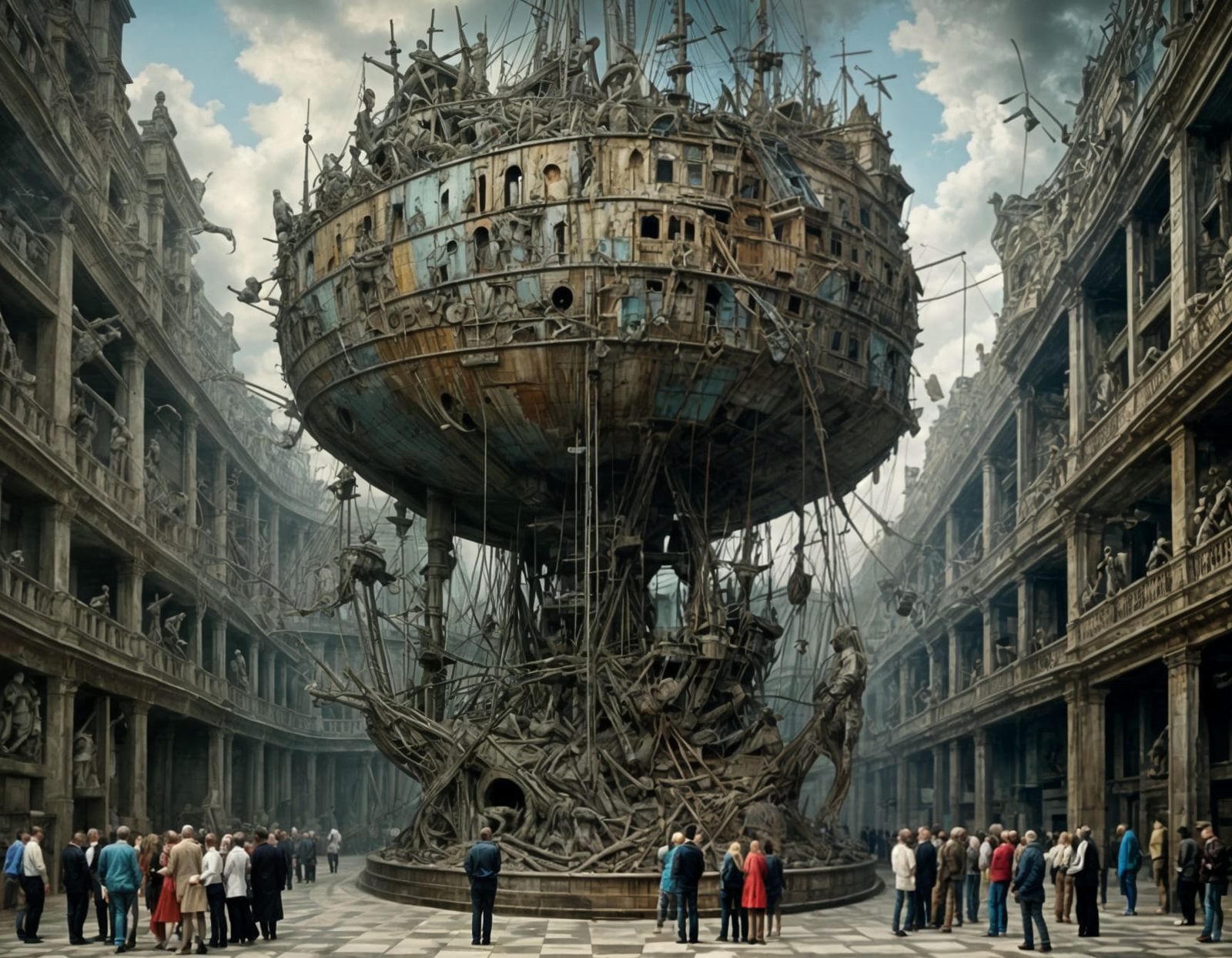 enormous sculpture in honour of drowned sailors