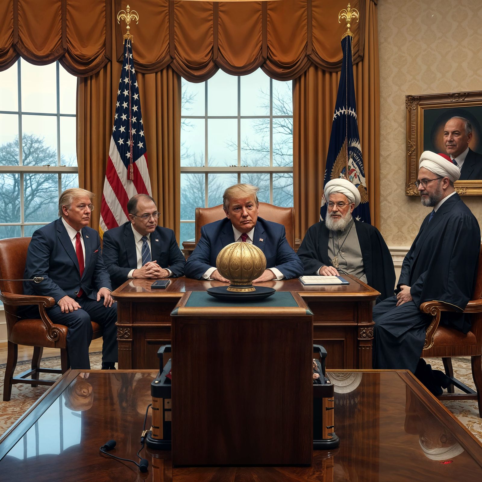 US-Iran Summit in Oval Office: An AI-Generated Image