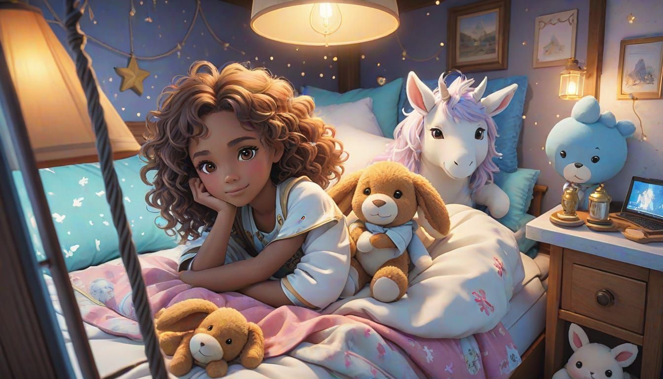 A Joyful African American Girl's Cozy Sanctuary