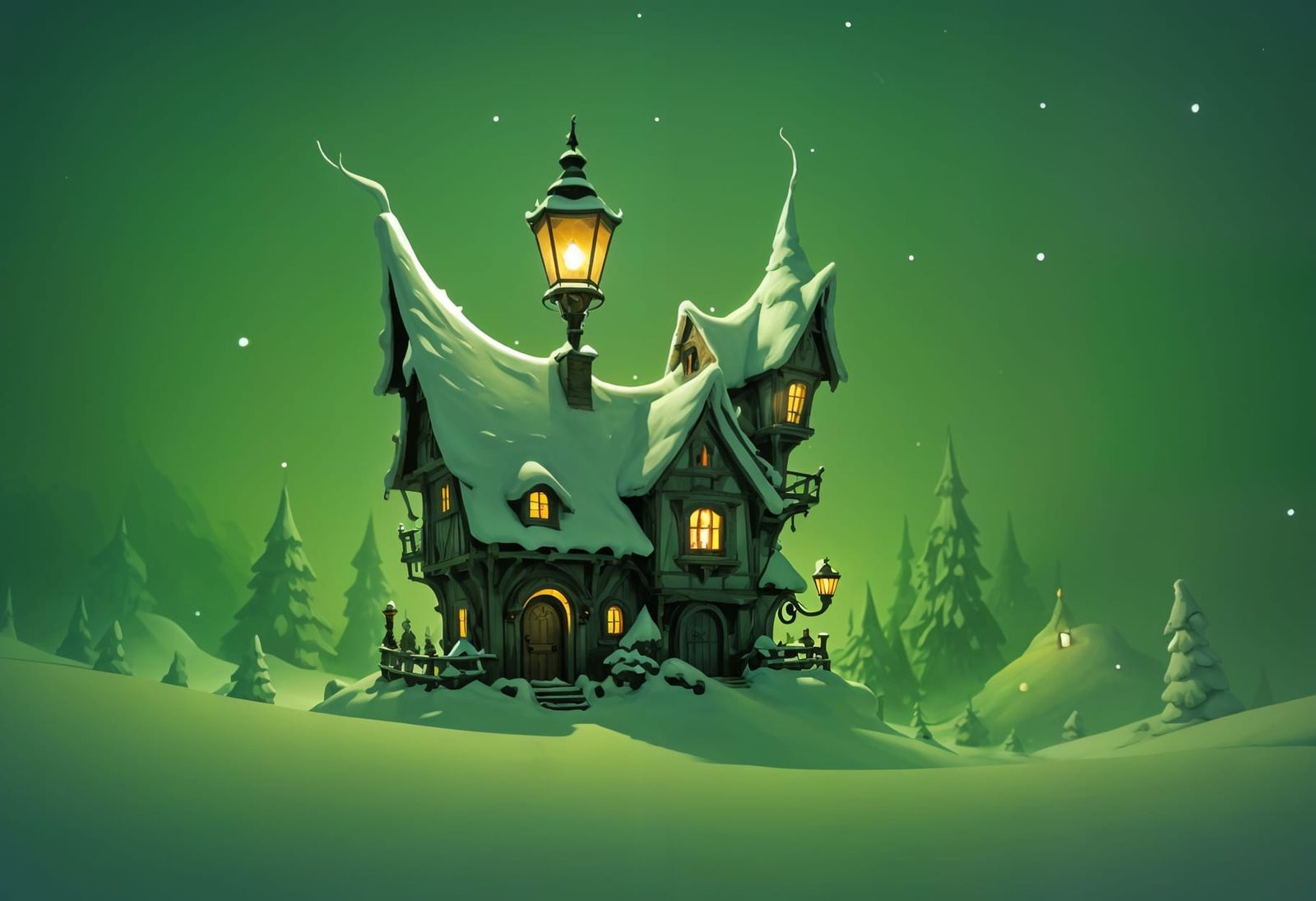 Stunning Christmas Village in Snow