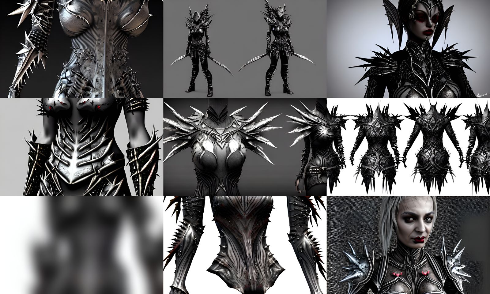 Gothic Dark Fantasy Thorn Armor Set