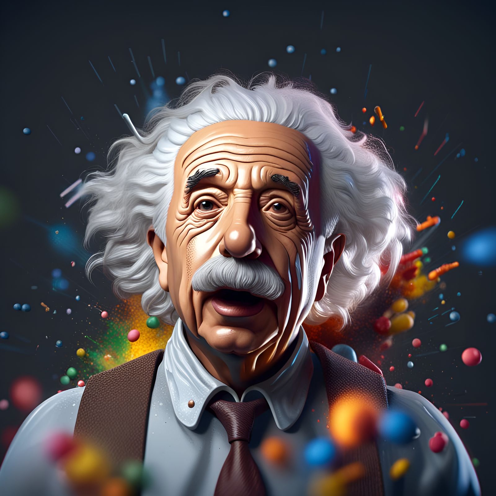 Hyperrealistic 3D Model of Albert Einstein
