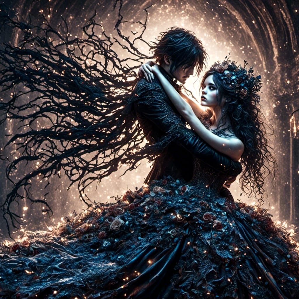 Emo Goth Wedding Couple's First Dance