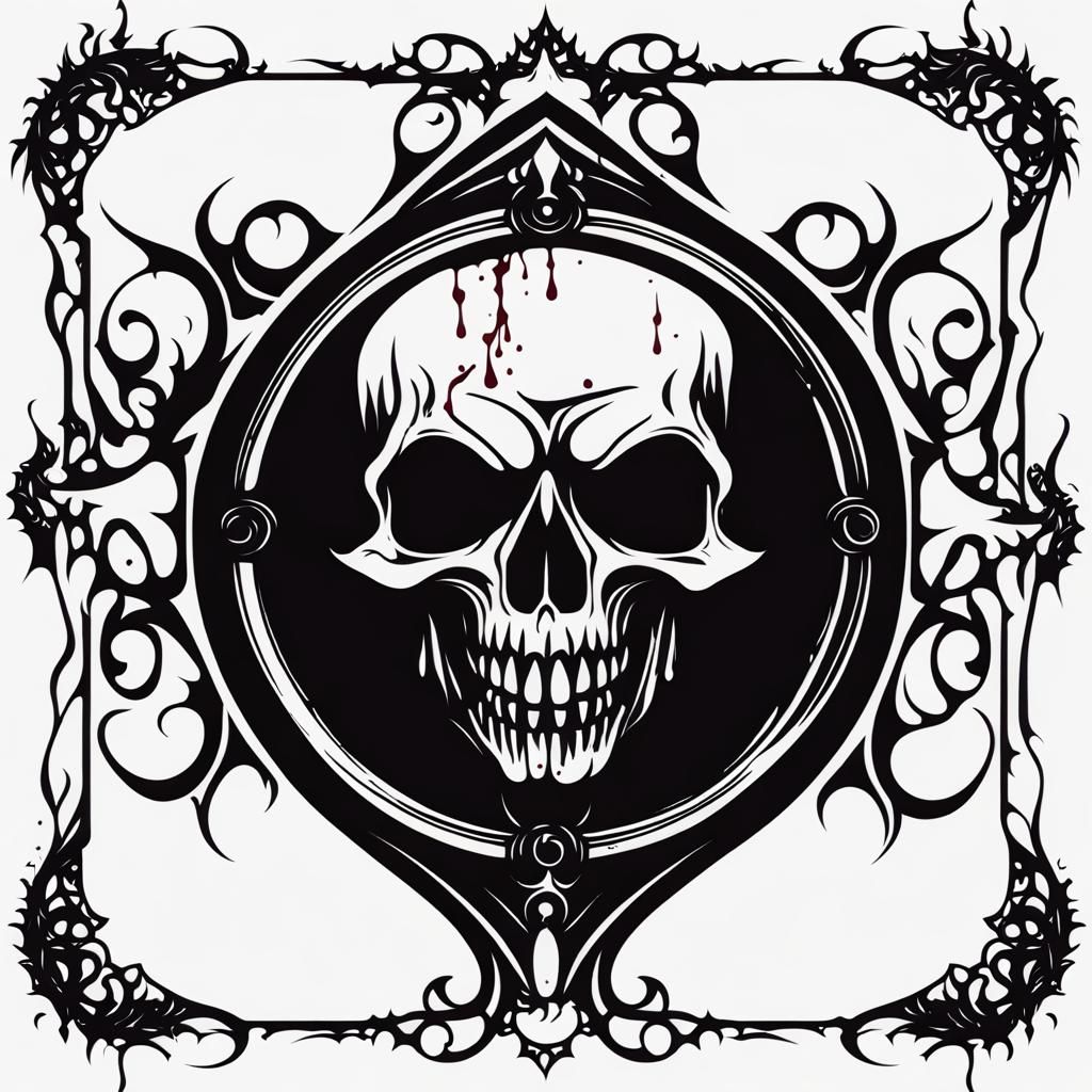 Vintage Gothic Horror Logo on White Background